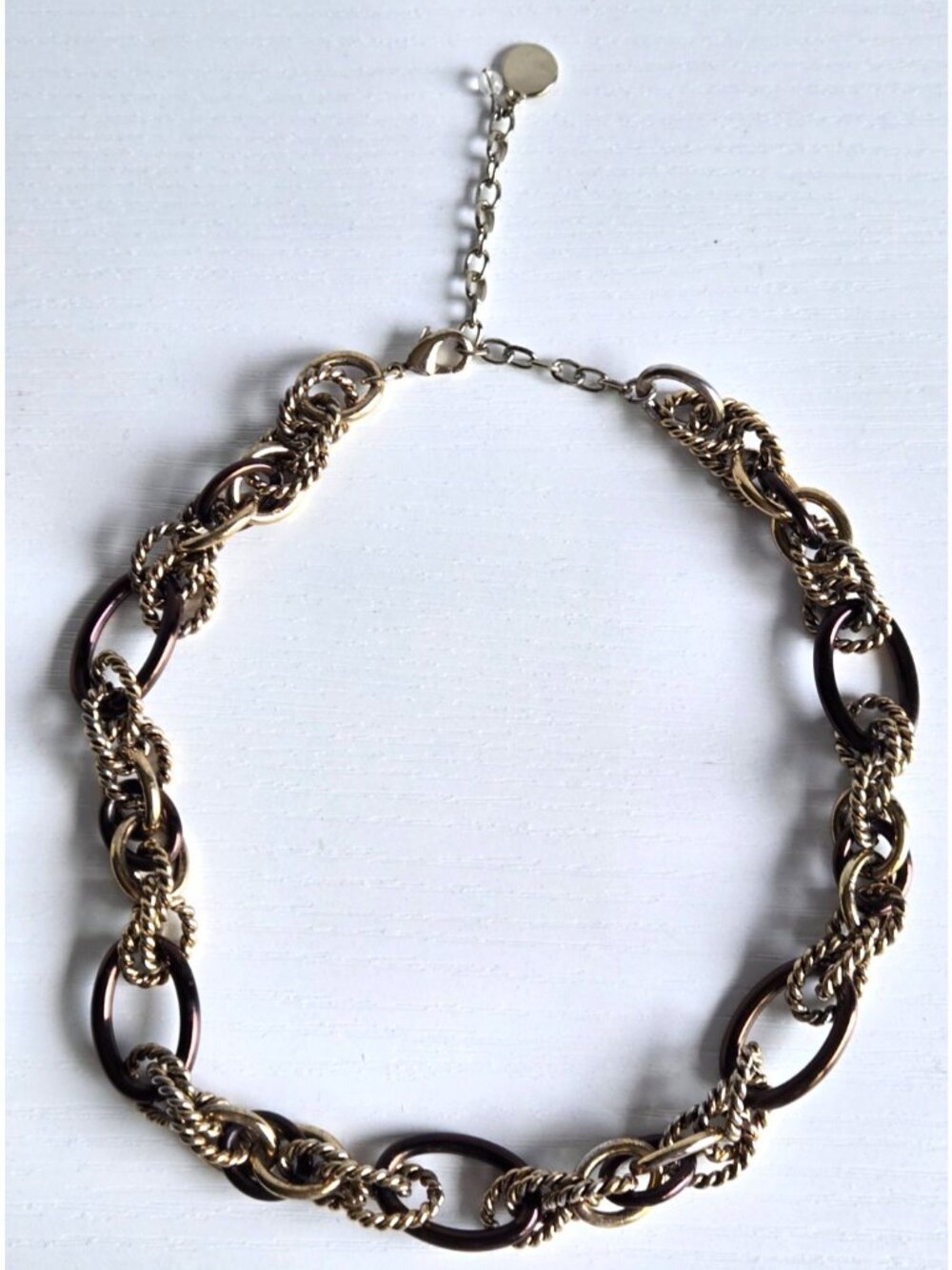 Dana Buchman Chain Necklace 15-inch Gold Tone Bronze Tone 3-inch Extender - Picture 2 of 8